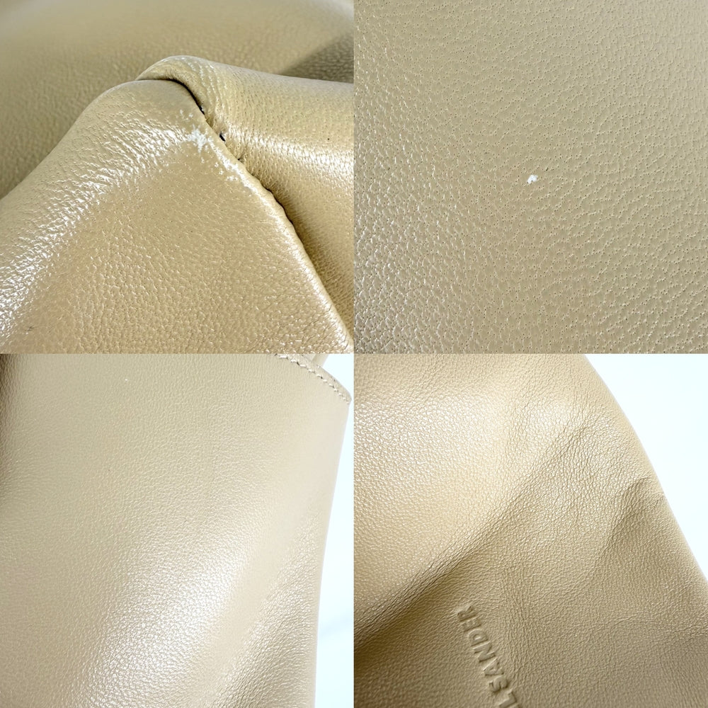 JIL SANDER ジルサンダー ショルダーバッグ ミディアムボウリボンショルダーバッグ J08WD0026 レザー ベージュ ゴールド金具 レディース【中古品】