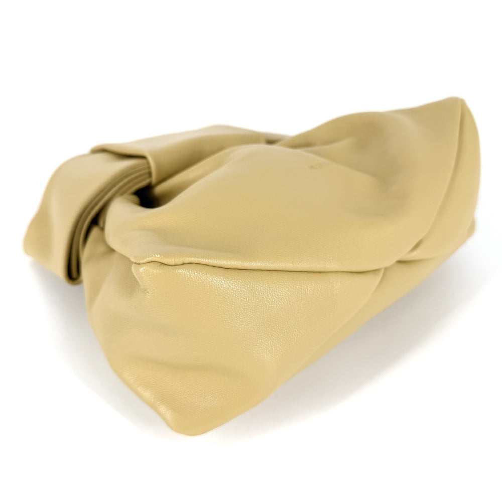 JIL SANDER ジルサンダー ショルダーバッグ ミディアムボウリボンショルダーバッグ J08WD0026 レザー ベージュ ゴールド金具 レディース【中古品】