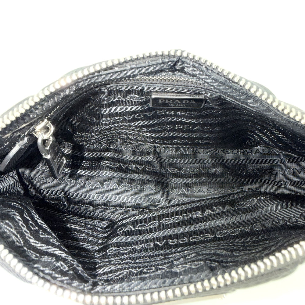 PRADA プラダ 2WAY キルティング ハンドバッグ ショルダーバッグ トライアングルロゴ 1BH026 ナイロン レザー ブラック 黒 シルバー金具 レディース【中古品】