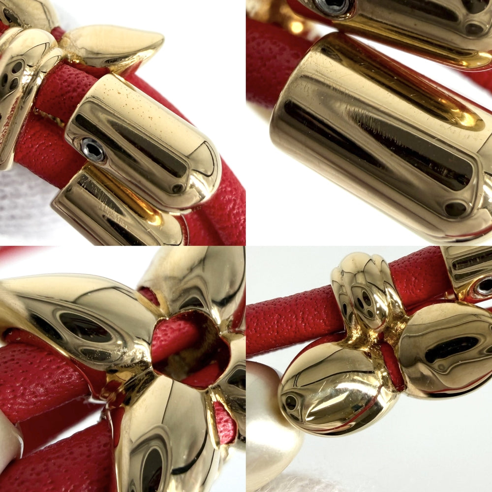 LOUIS VUITTON ルイヴィトン ブレスレット LVブルームパールハート アクセサリー M4719Z レッド 赤 ゴールド金具 レディース【中古品】