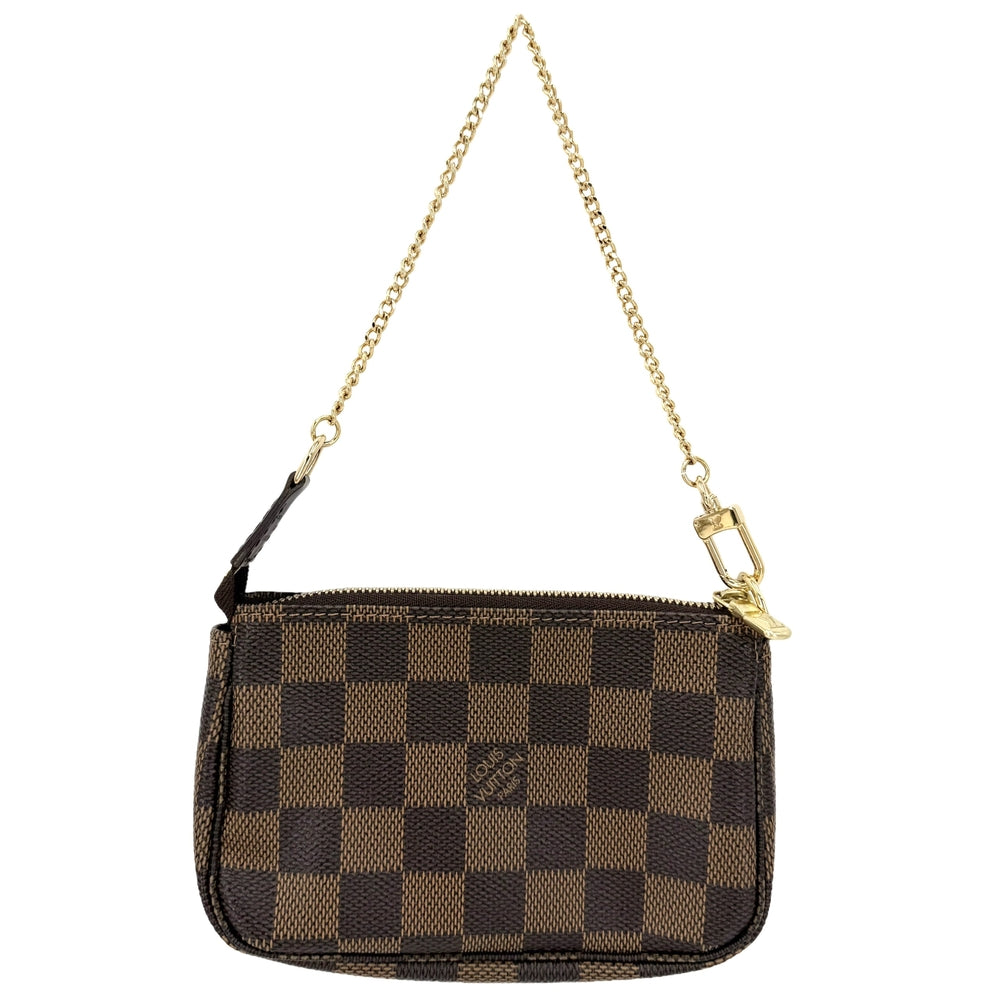 LOUIS VUITTON ルイヴィトン ポーチ ミニポシェットアクセソワール T&B アクセサリーポーチ MiniPochette Accessoires N58011 ダミエキャンバス ブラウン 茶 ゴールド金具 レディース【中古品】