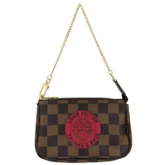 LOUIS VUITTON ルイヴィトン ポーチ ミニポシェットアクセソワール T&B アクセサリーポーチ MiniPochette Accessoires N58011 ダミエキャンバス ブラウン 茶 ゴールド金具 レディース【中古品】