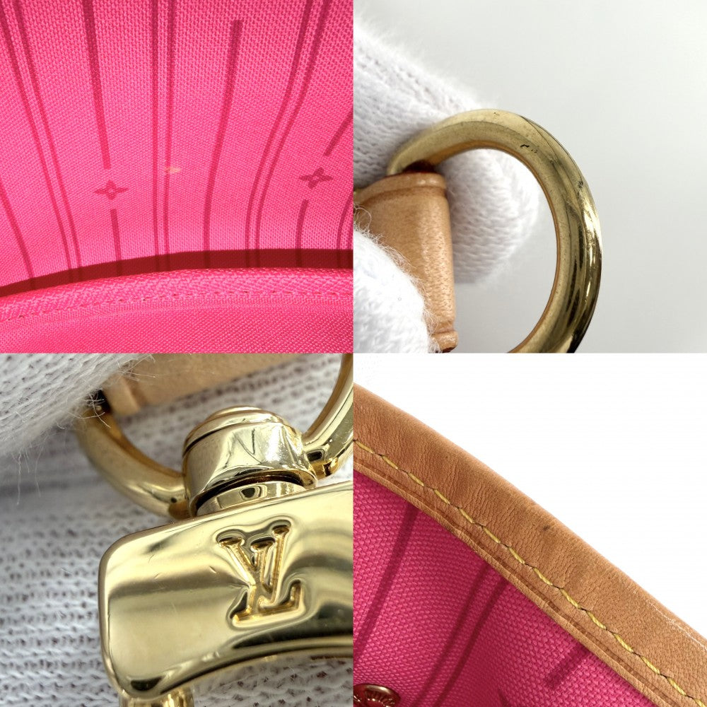 LOUIS VUITTON ルイヴィトン トートバッグ モノグラムローズ ネヴァーフルMM ハンドバッグ M48613 ブラウン 茶 ピンク ゴールド金具 レディース【中古品】