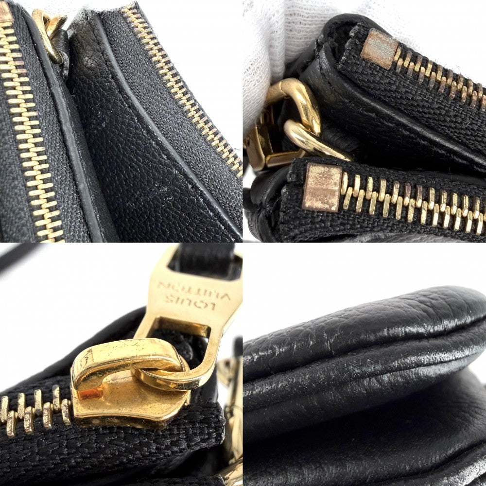 LOUIS VUITTON ルイヴィトン ショルダーバッグ モノグラムアンプラント ポシェット・ドゥーブルジップ M80787 ブラック 黒 ベージュ ゴールド金具 レディース【中古品】