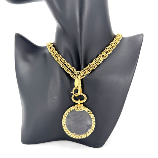 CHANEL シャネル ネックレス ココマーク ルーペ ロングネックレス ペンダント ヴィンテージ アクセサリー GP レディース 約93.1g【中古品】