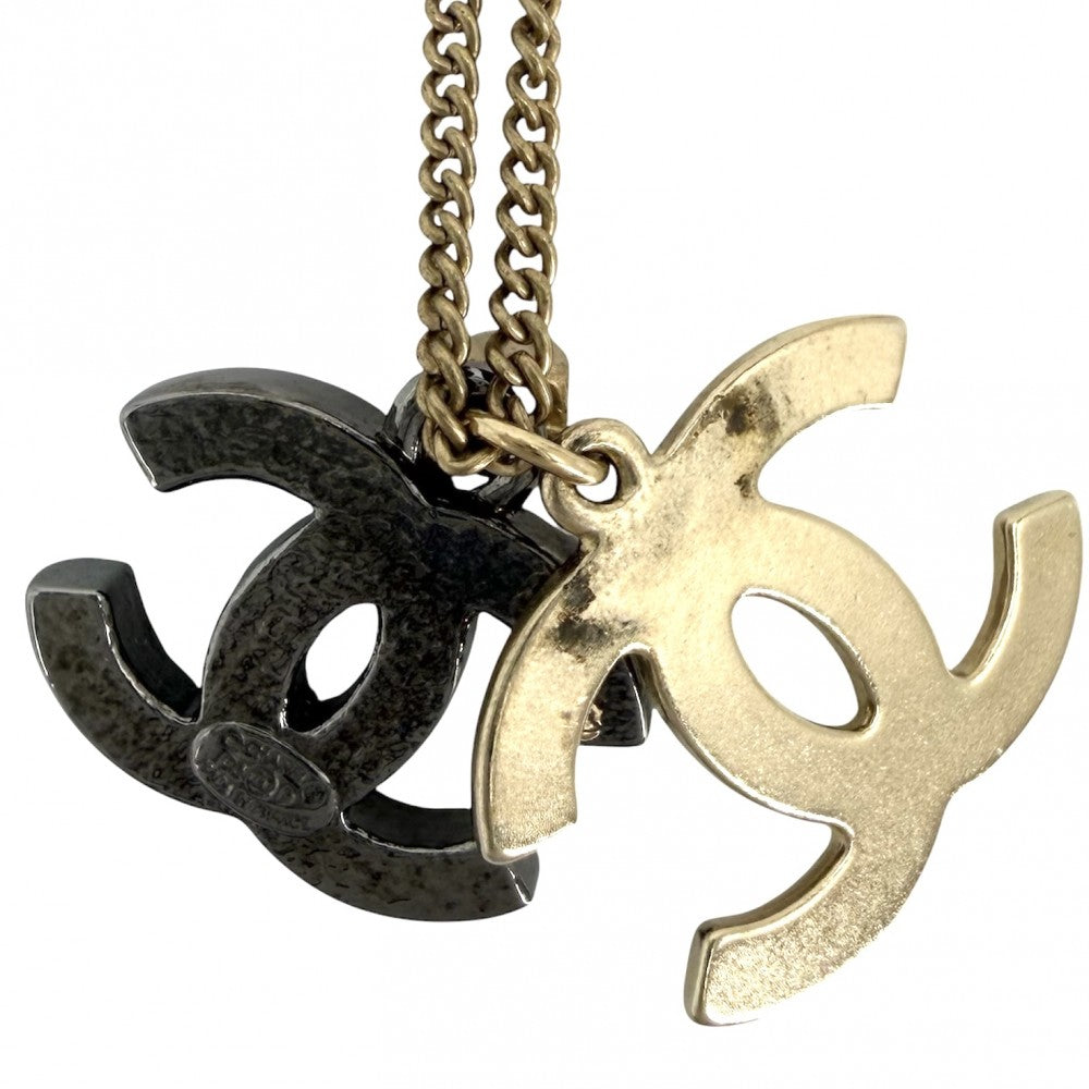 CHANEL シャネル ネックレス ココマーク アクセサリー GP ラインストーン 06P ゴールド シルバー レディース 約8.0g 2006年【中古品】