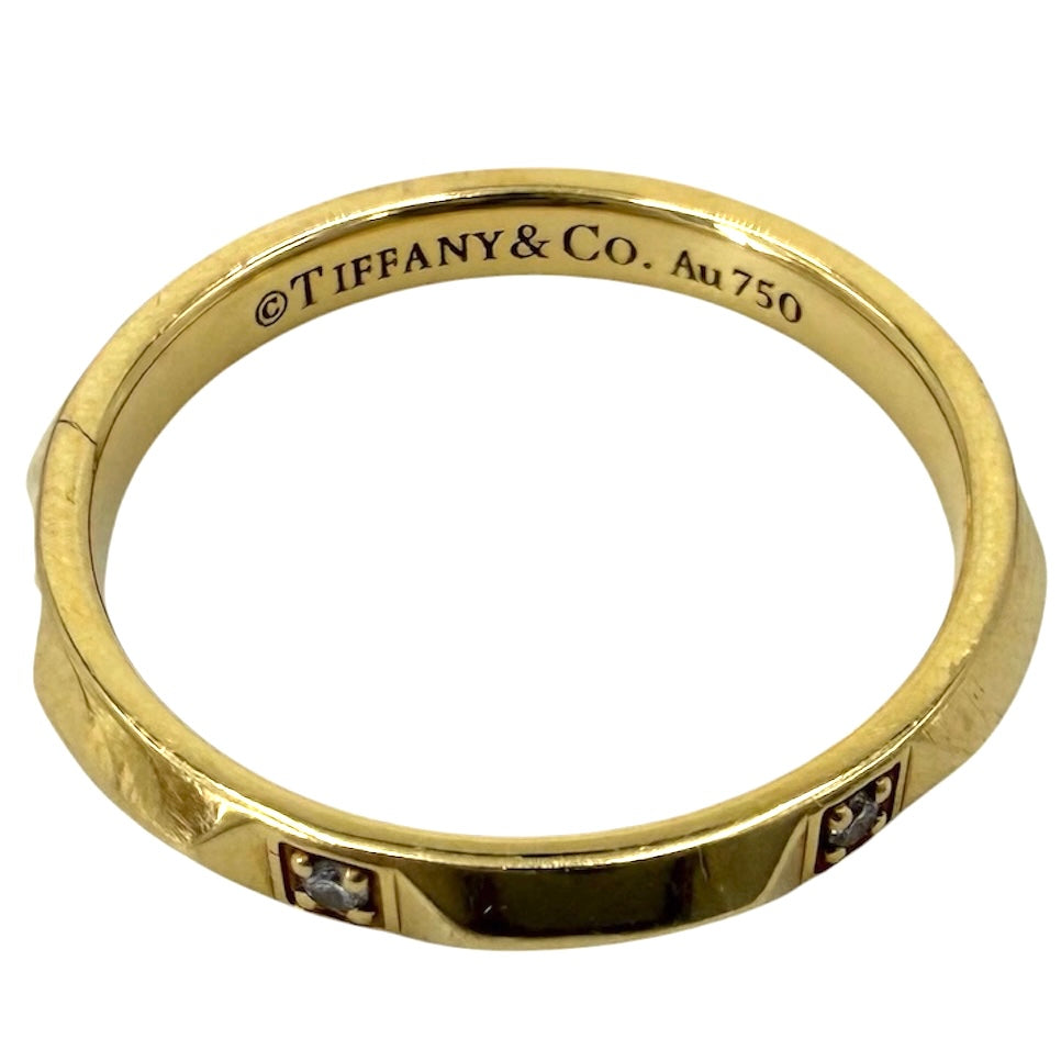 TIFFANY&Co. ティファニー 指輪 トゥルーバンド リング ジュエリー アクセサリー Au750 18金YG K18イエローゴールド ダイヤモンド 約15号 レディース 約3.6g【中古品】