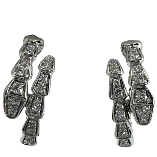 BVLGARI ブルガリ ピアス セルペンティ ヴァイパー アクセサリー ジュエリー 18金WG Au750 K18ホワイトゴールド ダイヤモンド レディース 約8.2g【中古品】