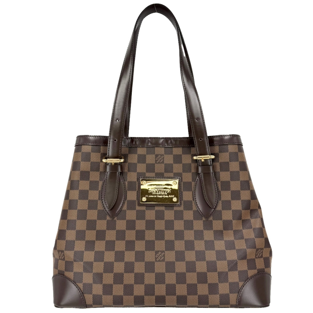 LOUIS VUITTON ルイヴィトン トートバッグ ハムステッドMM ハンドバッグ N51204 ダミエキャンバス ブラウン 茶 ゴールド金具 レディース【中古品】