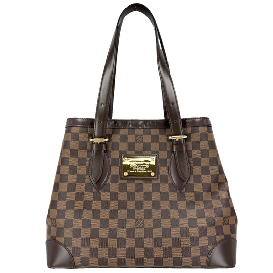 LOUIS VUITTON ルイヴィトン トートバッグ ハムステッドMM ハンドバッグ N51204 ダミエキャンバス ブラウン 茶 ゴールド金具 レディース【中古品】