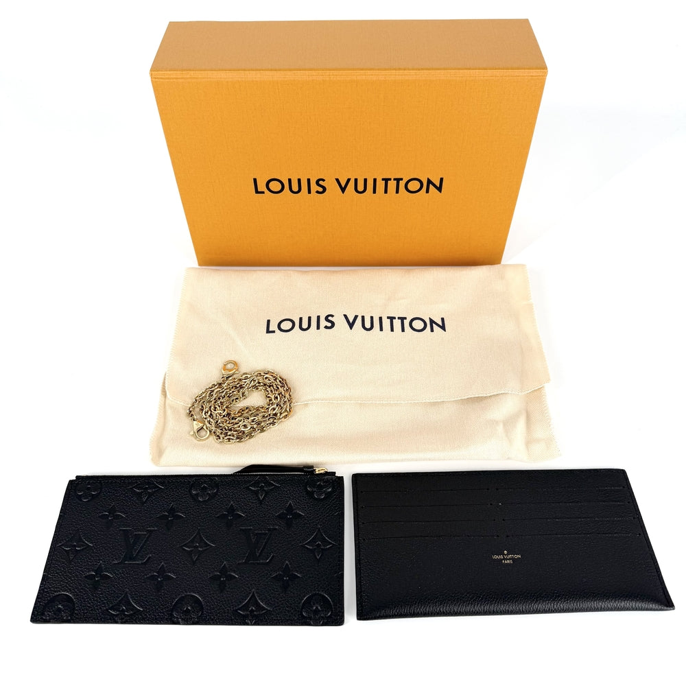 LOUIS VUITTON ルイヴィトン ショルダーバッグ ポシェットフェリシー チェーンウォレット M64064 モノグラムアンプラント ブラック 黒 ゴールド金具 レディース【中古品】