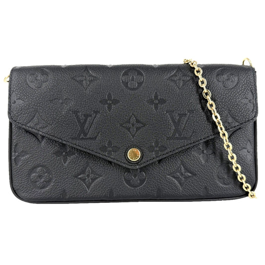 LOUIS VUITTON ルイヴィトン ショルダーバッグ ポシェットフェリシー チェーンウォレット M64064 モノグラムアンプラント ブラック 黒 ゴールド金具 レディース【中古品】