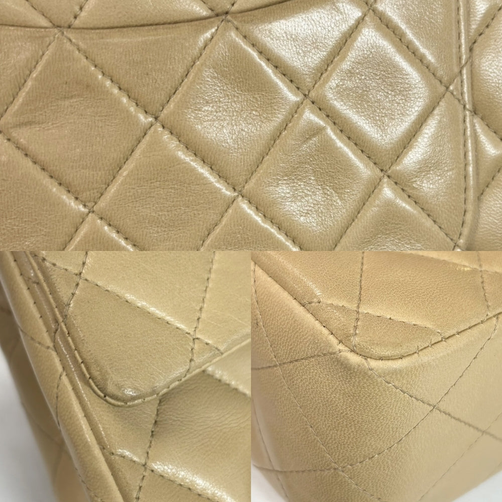 CHANEL シャネル ショルダーバッグ ミニマトラッセ チェーンショルダー ターンロック Mini Matelasse ヴィンテージ ココマーク ラムスキン ベージュ ゴールド金具 レディース【中古品】
