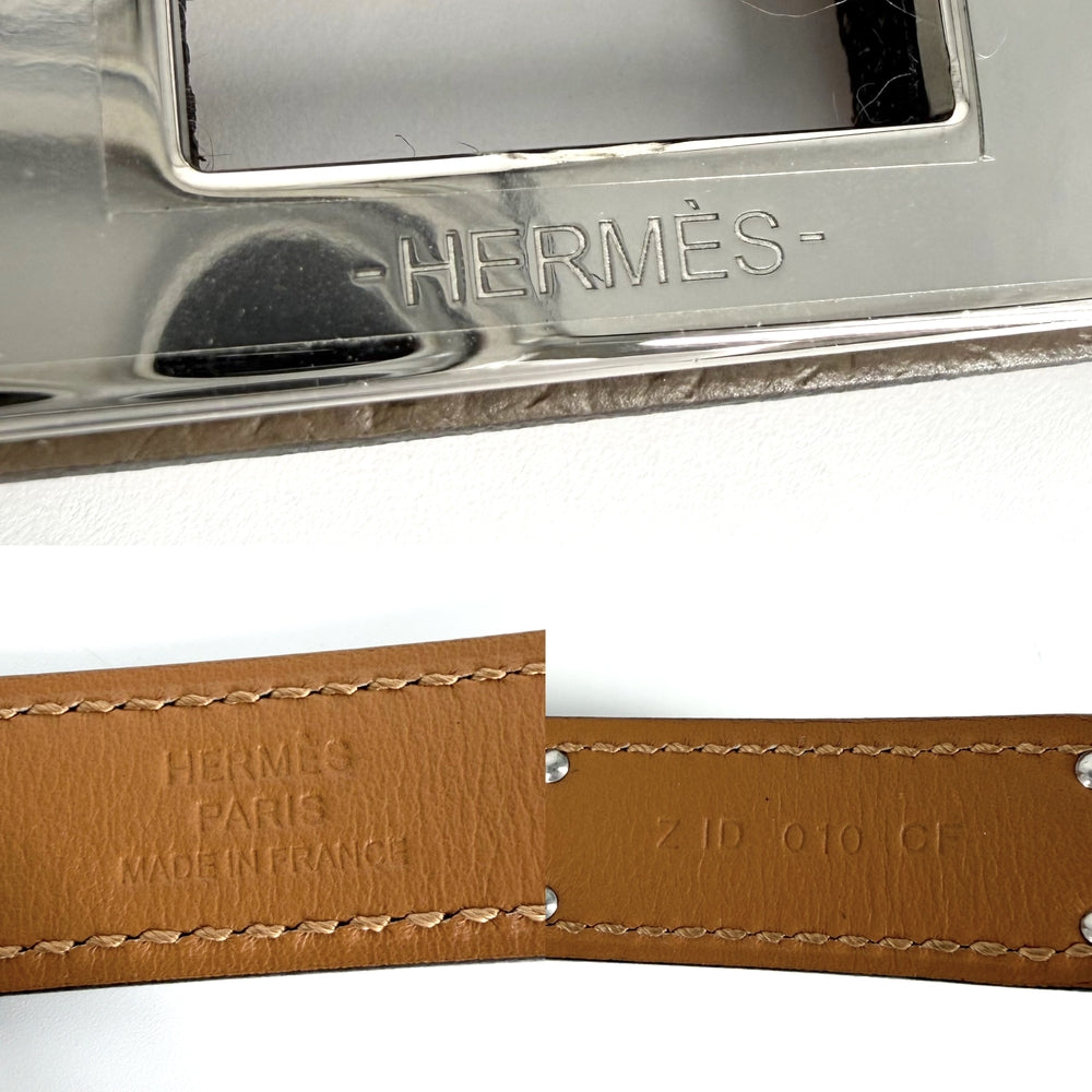 HERMES エルメス ベルト ケリーベルト18 小物 ファッションアイテム Z刻印 レザー エトゥープ シルバー金具 レディース 2021年【中古品】