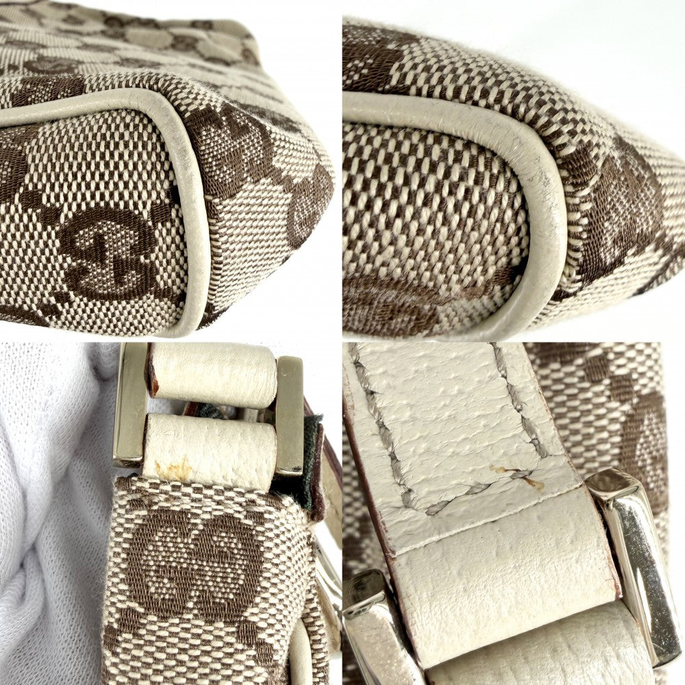 GUCCI グッチ ハンドバッグ アビー アクセサリーポーチ 小さめ 145750 GGキャンバス レザー ベージュ ゴールド金具 レディース【中古品】