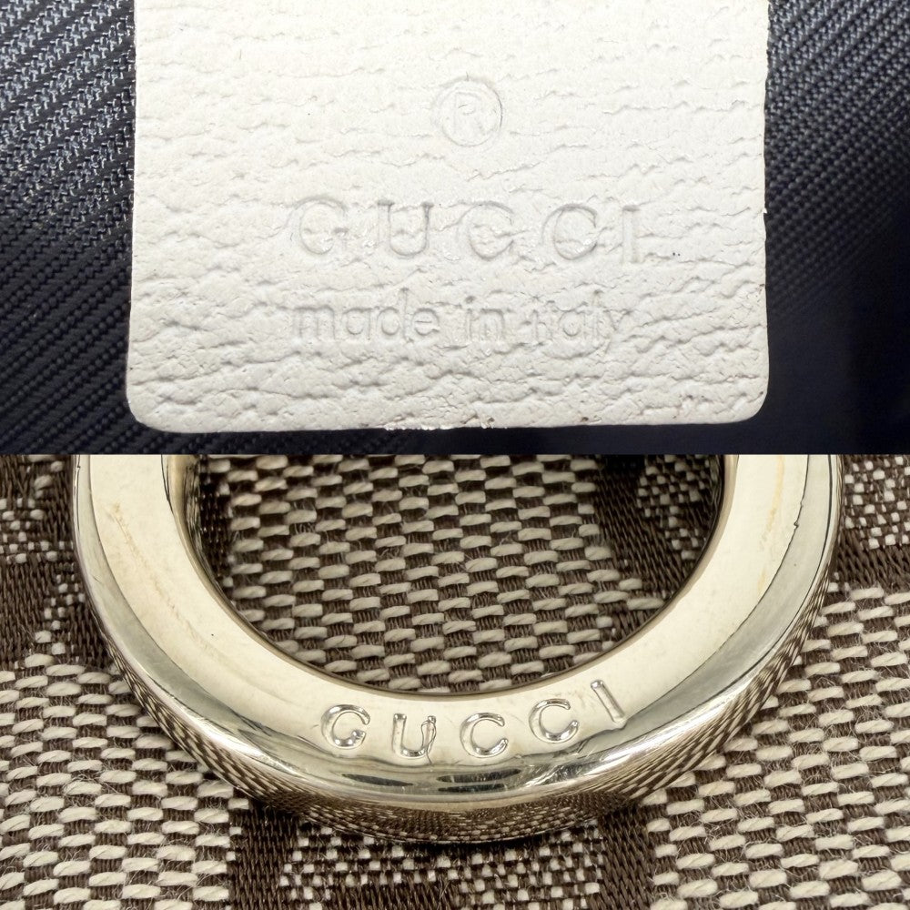 GUCCI グッチ ハンドバッグ アビー アクセサリーポーチ 小さめ 145750 GGキャンバス レザー ベージュ ゴールド金具 レディース【中古品】
