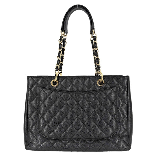 CHANEL シャネル ハンドバッグ GST マトラッセ チェーントートバッグ ココマーク A50995 キャビアスキン ブラック 黒 ゴールド金具 レディース【中古品】