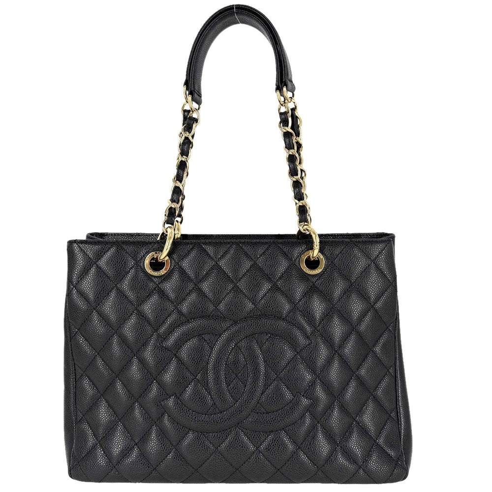CHANEL シャネル ハンドバッグ GST マトラッセ チェーントートバッグ ココマーク A50995 キャビアスキン ブラック 黒 ゴールド金具 レディース【中古品】
