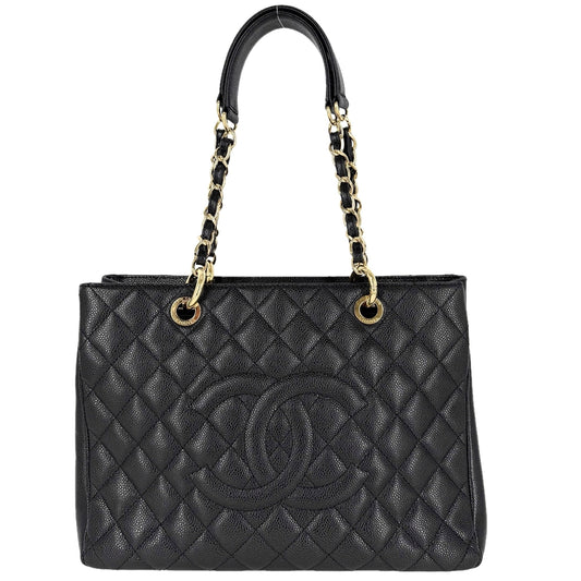 CHANEL シャネル ハンドバッグ GST マトラッセ チェーントートバッグ ココマーク A50995 キャビアスキン ブラック 黒 ゴールド金具 レディース【中古品】