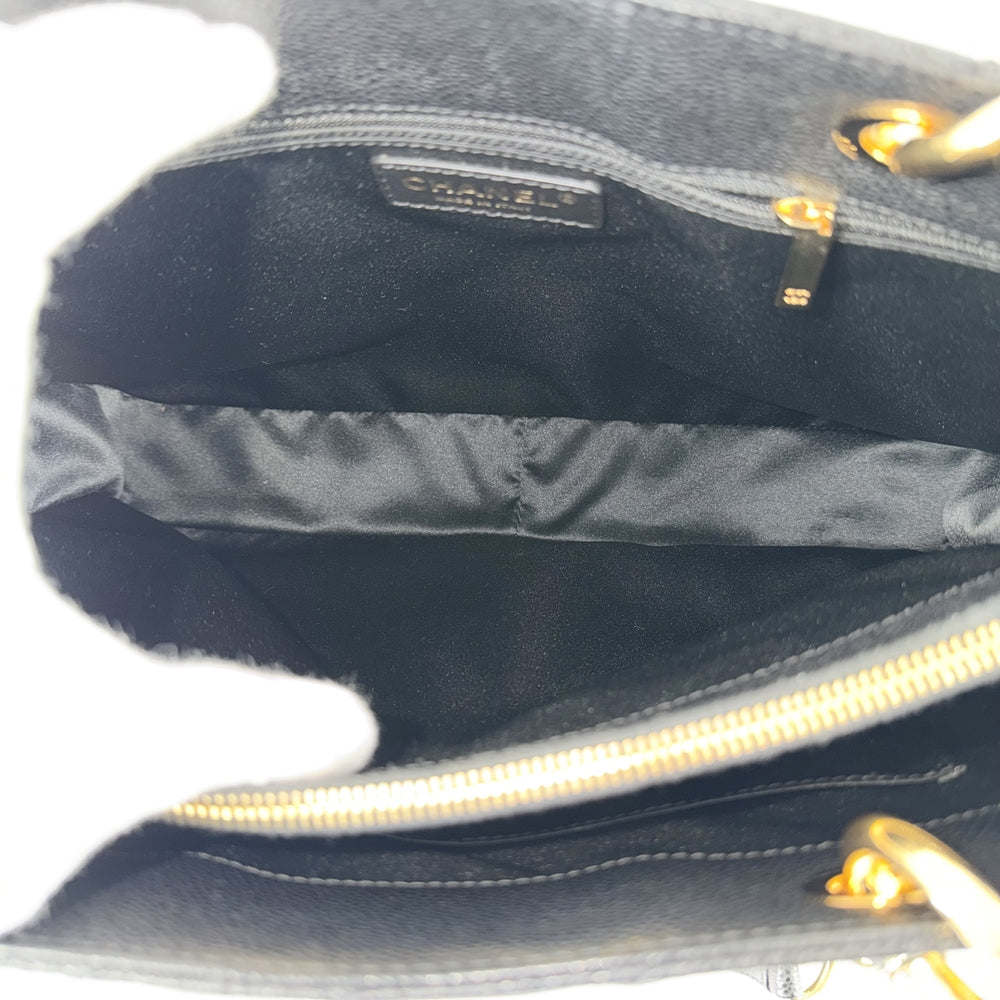 CHANEL シャネル ハンドバッグ GST マトラッセ チェーントートバッグ ココマーク A50995 キャビアスキン ブラック 黒 ゴールド金具 レディース【中古品】