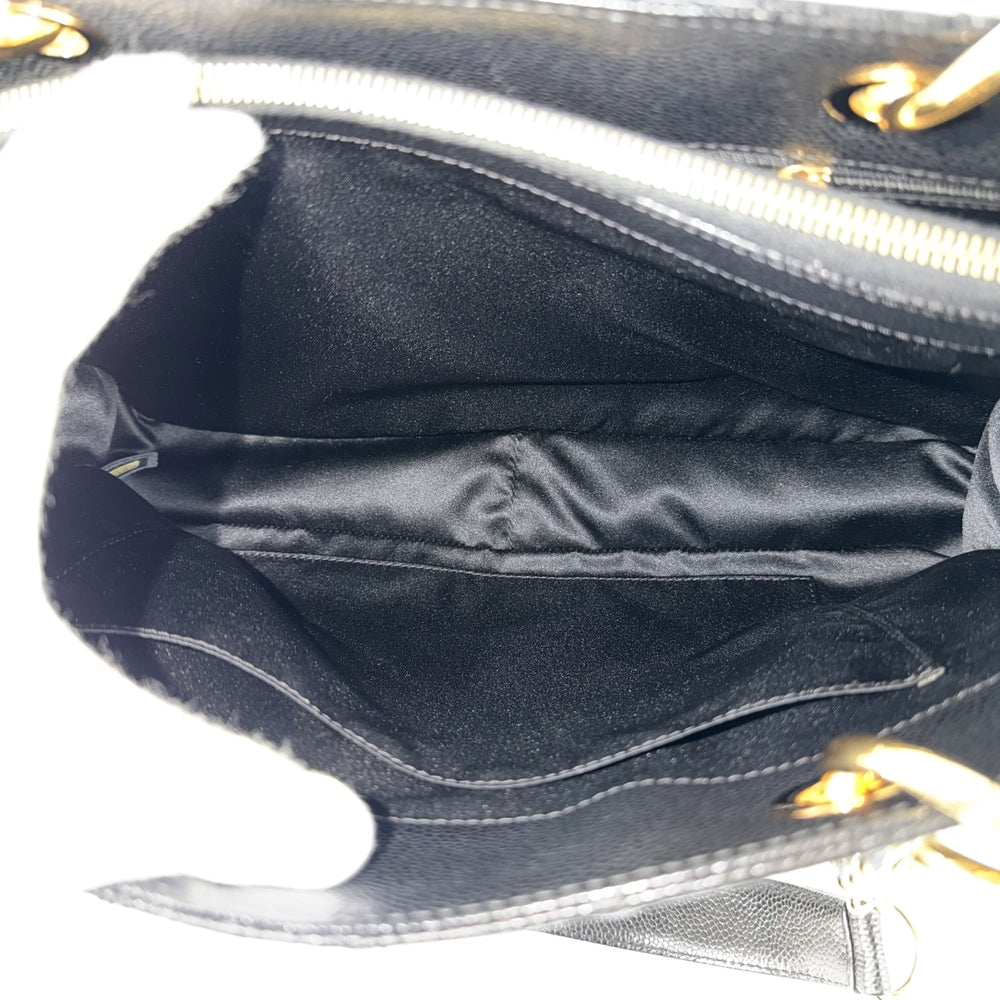 CHANEL シャネル ハンドバッグ GST マトラッセ チェーントートバッグ ココマーク A50995 キャビアスキン ブラック 黒 ゴールド金具 レディース【中古品】