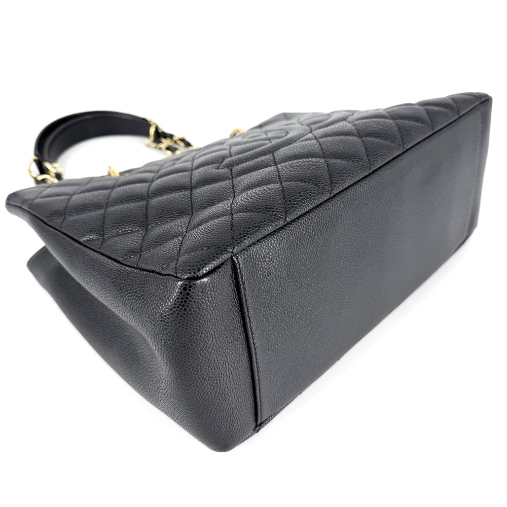 CHANEL シャネル ハンドバッグ GST マトラッセ チェーントートバッグ ココマーク A50995 キャビアスキン ブラック 黒 ゴールド金具 レディース【中古品】