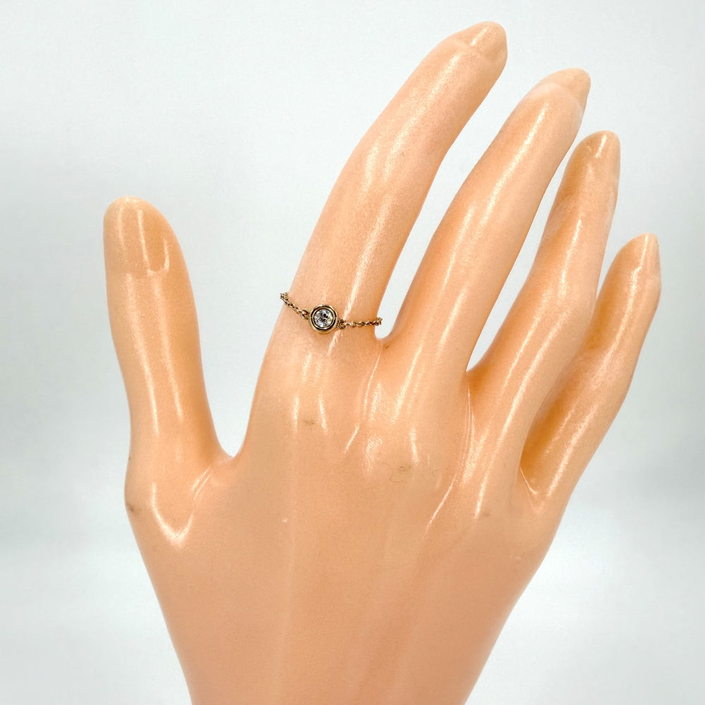 TIFFANY&Co. ティファニー 指輪 エルサペレッティ バイザヤード リング ジュエリー アクセサリー 18金PG Au750 K18ピンクゴールド ダイヤモンド 約8号 レディース 約0.5g【中古品】