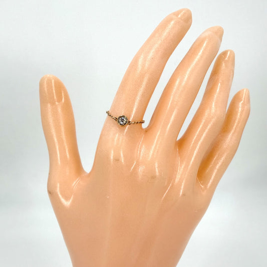 TIFFANY&Co. ティファニー 指輪 エルサペレッティ バイザヤード リング ジュエリー アクセサリー 18金PG Au750 K18ピンクゴールド ダイヤモンド 約8号 レディース 約0.5g【中古品】