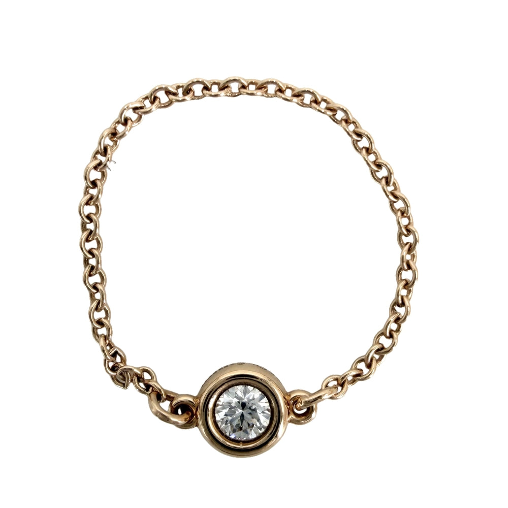 TIFFANY&Co. ティファニー 指輪 エルサペレッティ バイザヤード リング ジュエリー アクセサリー 18金PG Au750 K18ピンクゴールド ダイヤモンド 約8号 レディース 約0.5g【中古品】