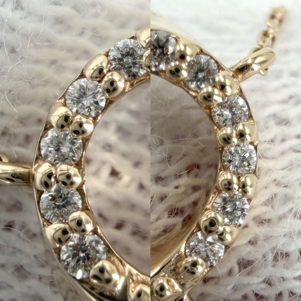 Ponte Vecchio ポンテヴェキオ ネックレス アローネ ジュエリー アクセサリー Alone 10金PG K10ピンクゴールド ダイヤモンド0.02ct レディース 約1.1g【中古品】