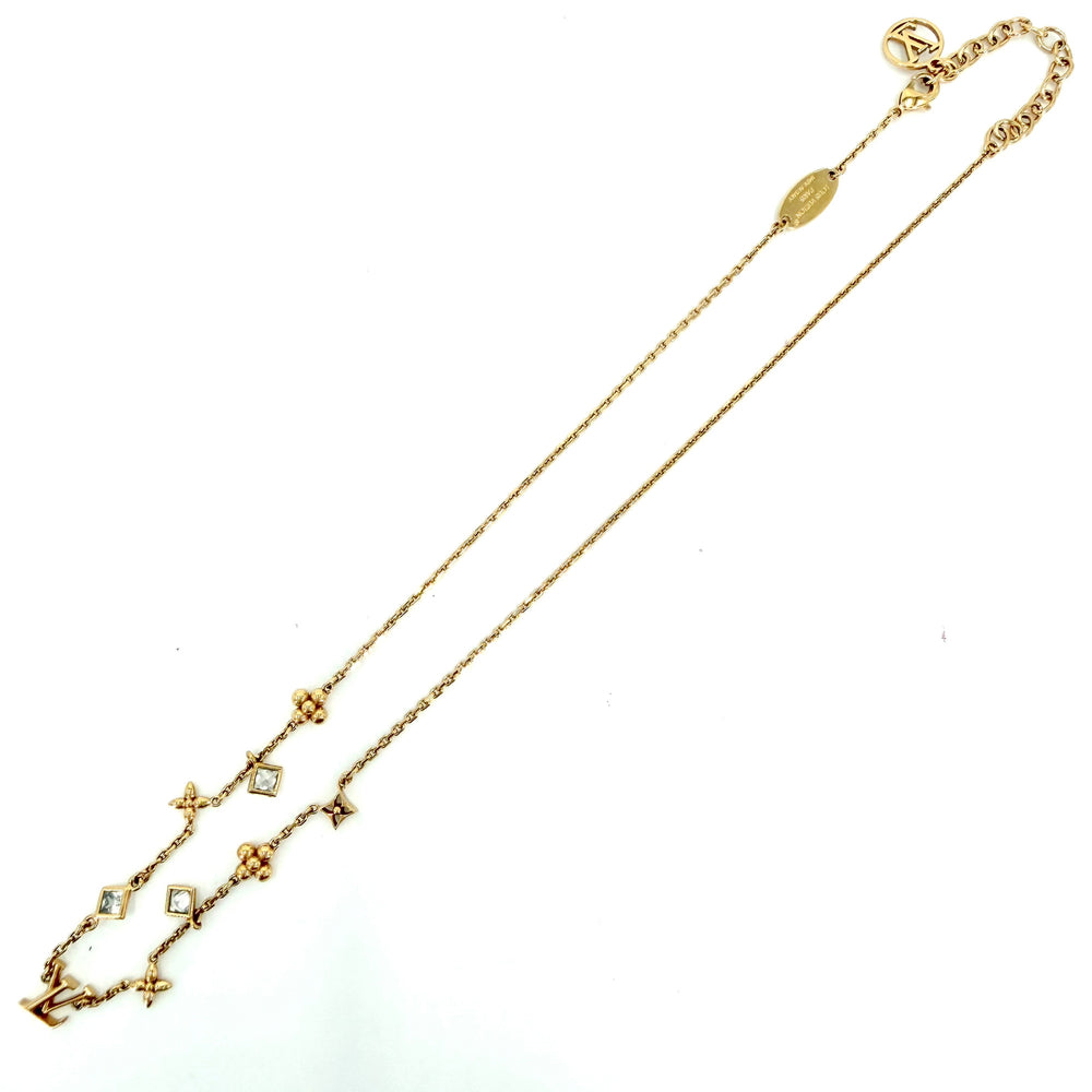 LOUIS VUITTON ルイヴィトン ネックレス LV･インザスカイ アクセサリー ペンダント ラインストーン M01322 ゴールド レディース 約5.3g【中古品】