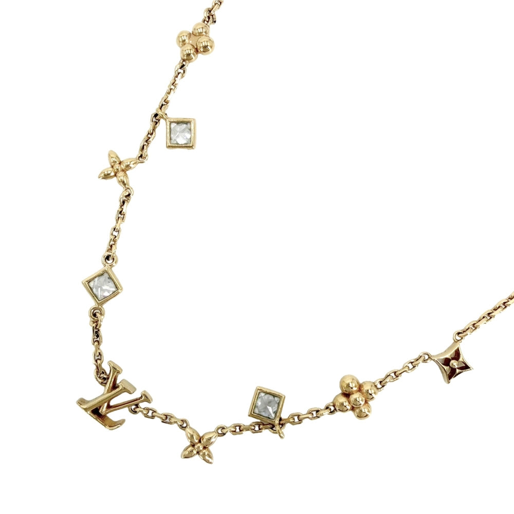 LOUIS VUITTON ルイヴィトン ネックレス LV･インザスカイ アクセサリー ペンダント ラインストーン M01322 ゴールド レディース 約5.3g【中古品】