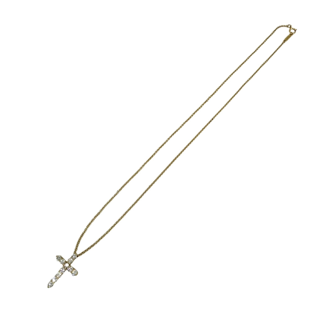 TIFFANY&Co. ティファニー ネックレス ジュエリー アクセサリー クロスペンダント スモール 18金YG Au750 K18イエローゴールド ダイヤモンド0.42ct レディース 約2.6g【中古品】