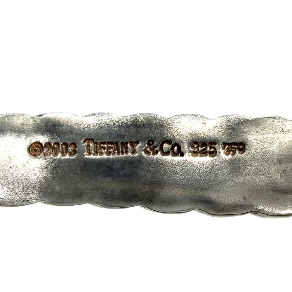 TIFFANY&Co. ティファニー バングル フェザーリーフ ジュエリー アクセサリー 18金YG Au750 シルバー925 K18イエローゴールド レディース 約53.2g【中古品】