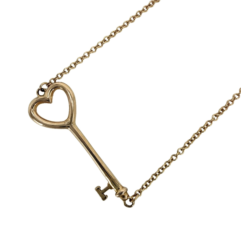 TIFFANY&Co. ティファニー ネックレス ハート キー キーモチーフ ジュエリー アクセサリー 18金PG Au750 K18ピンクゴールド レディース 約2.3g【中古品】