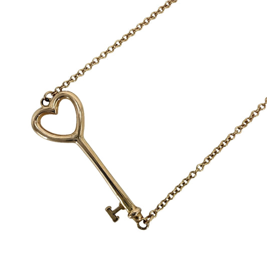 TIFFANY&Co. ティファニー ネックレス ハート キー キーモチーフ ジュエリー アクセサリー 18金PG Au750 K18ピンクゴールド レディース 約2.3g【中古品】