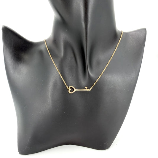 TIFFANY&Co. ティファニー ネックレス ハート キー キーモチーフ ジュエリー アクセサリー 18金PG Au750 K18ピンクゴールド レディース 約2.3g【中古品】