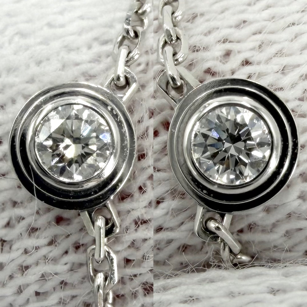 CARTIER カルティエ ネックレス ダムール XS 一粒ダイヤ アクセサリー ジュエリー Au750 18金WG K18ホワイトゴールド ダイヤモンド レディース 約2.2g【中古品】