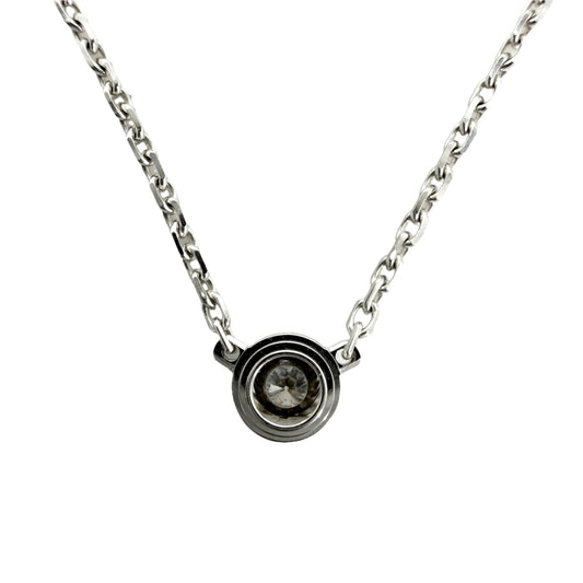 CARTIER カルティエ ネックレス ダムール XS 一粒ダイヤ アクセサリー ジュエリー Au750 18金WG K18ホワイトゴールド ダイヤモンド レディース 約2.2g【中古品】