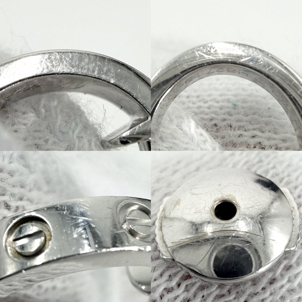 CARTIER カルティエ ピアス フープピアス ミニラブ ビスモチーフ 小さめ 18金WG Au750 ジュエリー アクセサリー K18ホワイトゴールド レディース 約3.8g【中古品】
