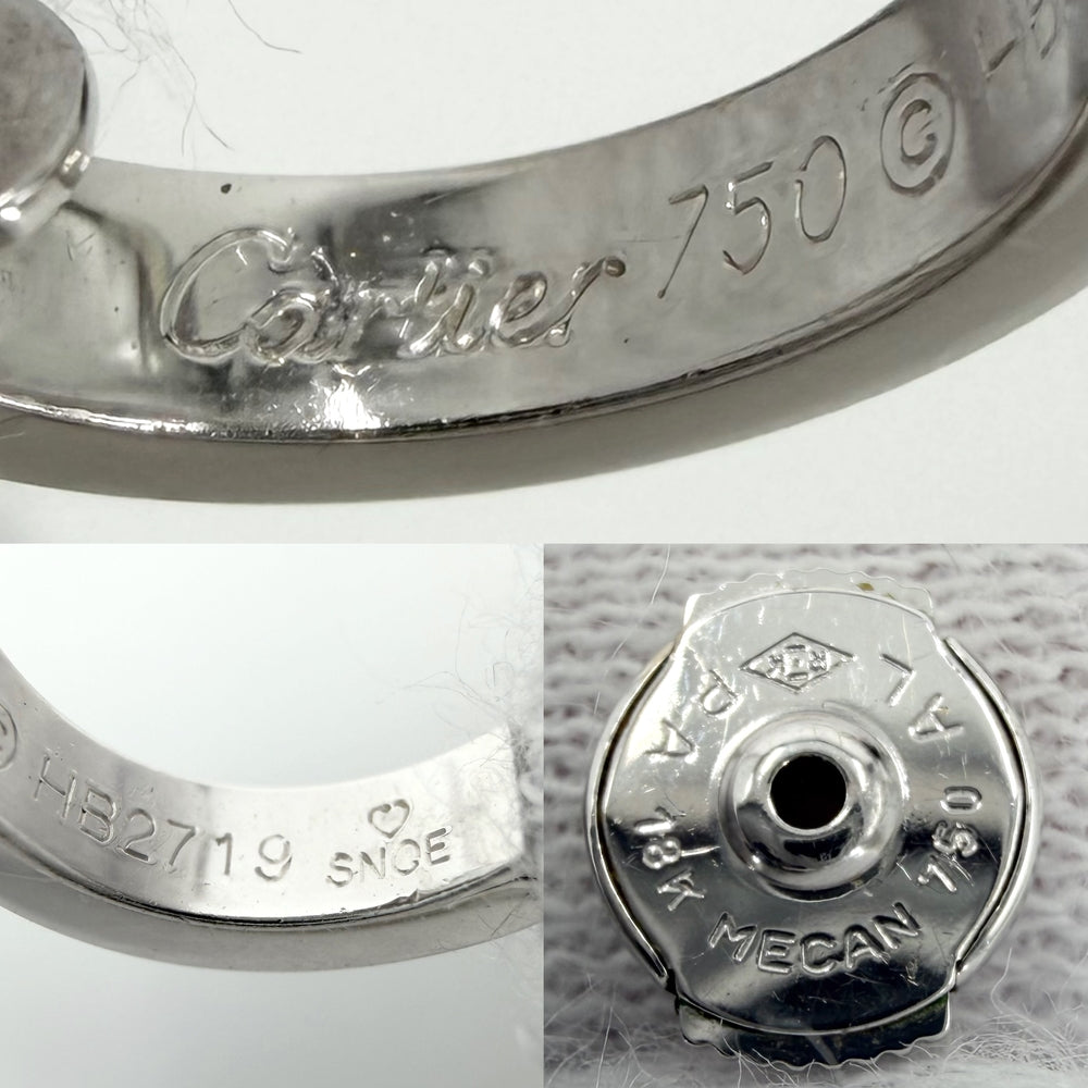 CARTIER カルティエ ピアス フープピアス ミニラブ ビスモチーフ 小さめ 18金WG Au750 ジュエリー アクセサリー K18ホワイトゴールド レディース 約3.8g【中古品】
