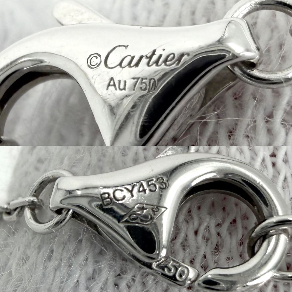 CARTIER カルティエ ネックレス ダムール XS 一粒ダイヤ アクセサリー ジュエリー Au750 18金WG K18ホワイトゴールド ダイヤモンド レディース 約2.4g【中古品】