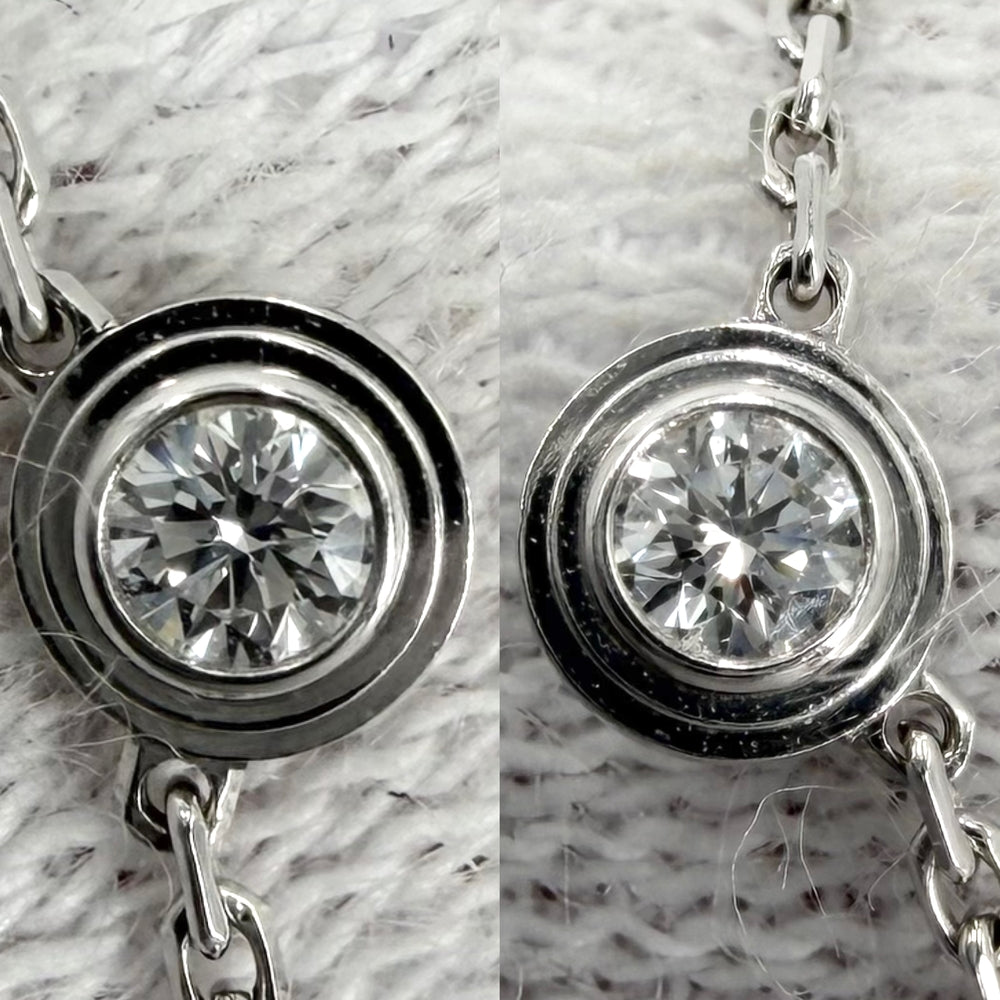 CARTIER カルティエ ネックレス ダムール XS 一粒ダイヤ アクセサリー ジュエリー Au750 18金WG K18ホワイトゴールド ダイヤモンド レディース 約2.4g【中古品】