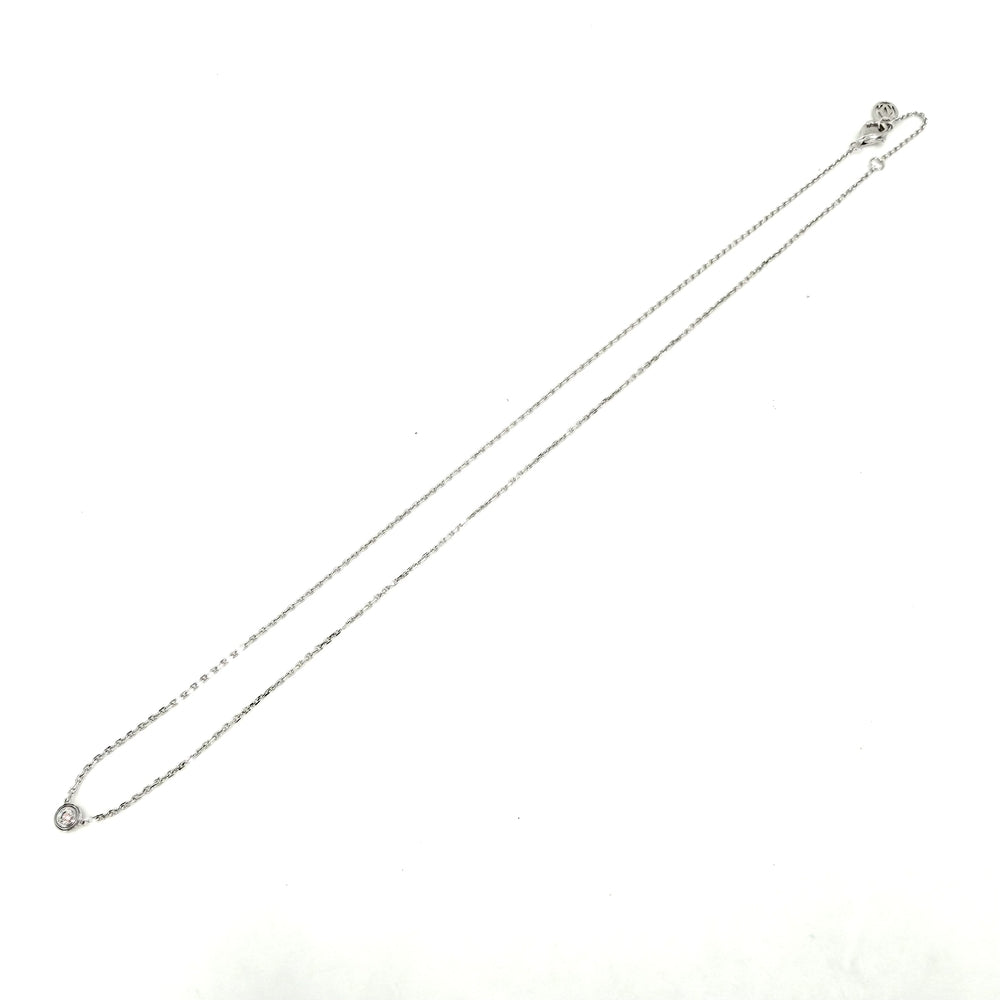 CARTIER カルティエ ネックレス ダムール XS 一粒ダイヤ アクセサリー ジュエリー Au750 18金WG K18ホワイトゴールド ダイヤモンド レディース 約2.4g【中古品】