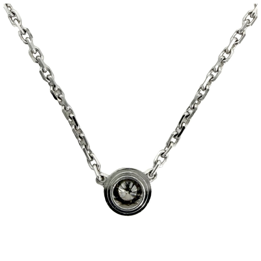 CARTIER カルティエ ネックレス ダムール XS 一粒ダイヤ アクセサリー ジュエリー Au750 18金WG K18ホワイトゴールド ダイヤモンド レディース 約2.4g【中古品】