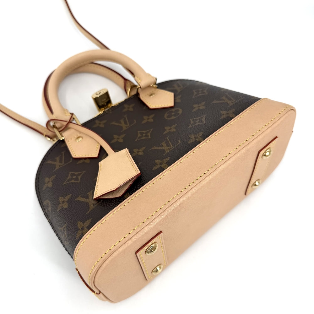 LOUIS VUITTON ルイヴィトン 2WAY アルマBB ショルダーバッグ ハンドバッグ 小さめ ミニバッグ M46990 モノグラムキャンバス ブラウン 茶 ゴールド金具 レディース【中古品】