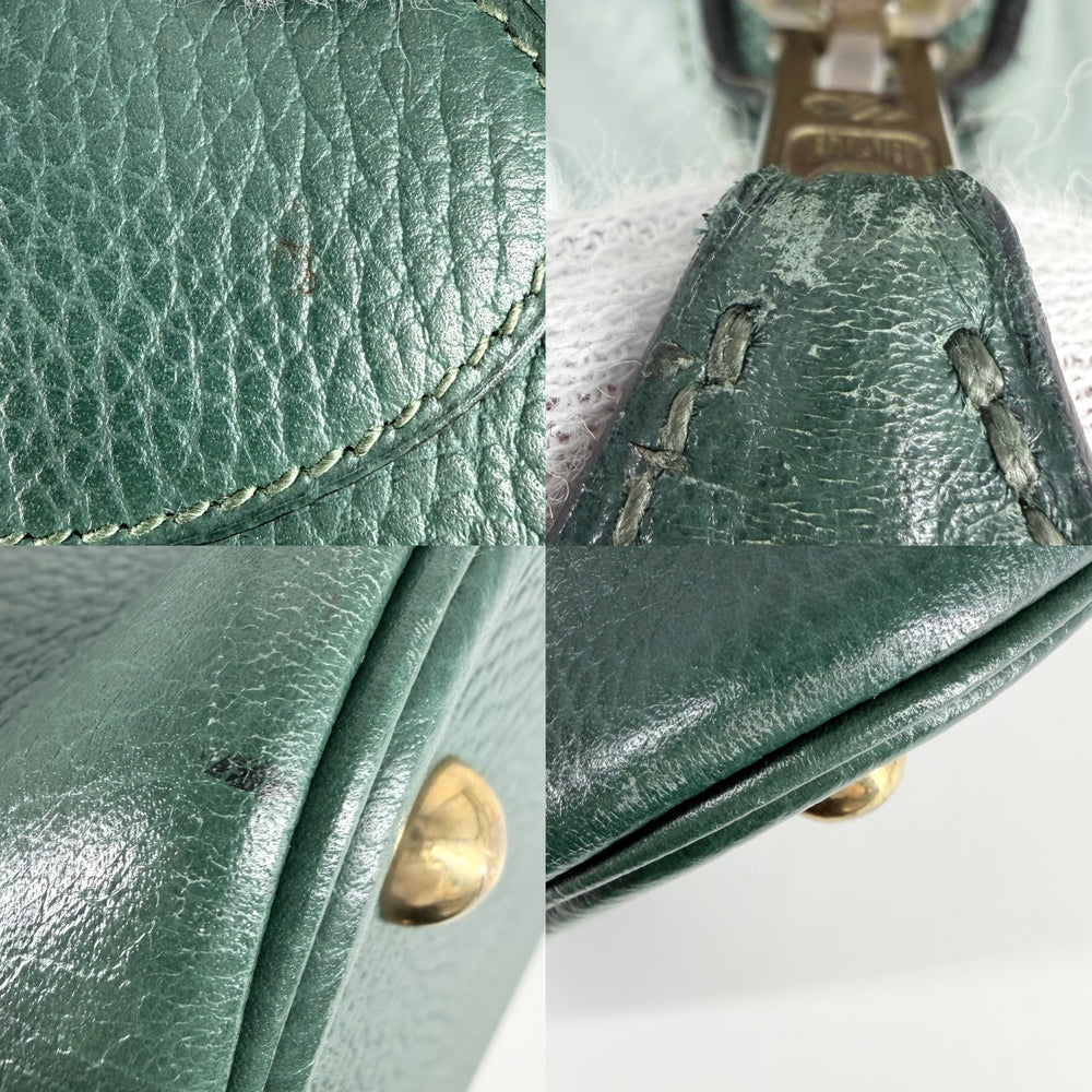 HERMES エルメス 2WAY ボリード35 ハンドバッグ ショルダーバッグ ○W刻印 レザー グリーン 緑 ゴールド金具 レディース 1993年【中古品】