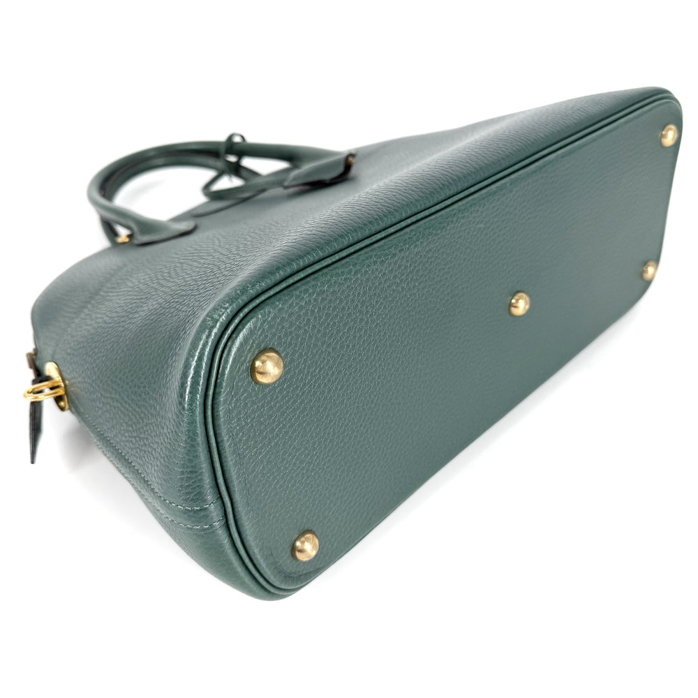 HERMES エルメス 2WAY ボリード35 ハンドバッグ ショルダーバッグ ○W刻印 レザー グリーン 緑 ゴールド金具 レディース 1993年【中古品】