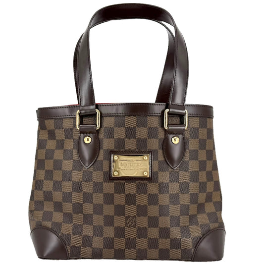 LOUIS VUITTON ルイヴィトン トートバッグ ハムステッドPM ハンドバッグ N51205 ダミエキャンバス ブラウン 茶 ゴールド金具 レディース【中古品】