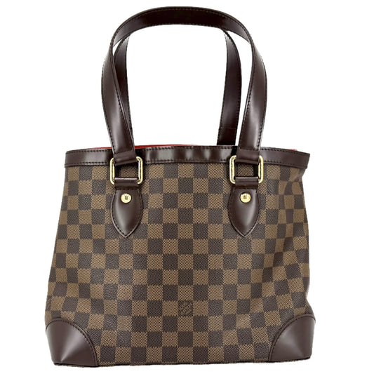 LOUIS VUITTON ルイヴィトン トートバッグ ハムステッドPM ハンドバッグ N51205 ダミエキャンバス ブラウン 茶 ゴールド金具 レディース【中古品】